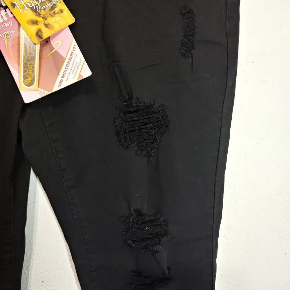 Hybrid & Co. Women's Super Comfy Stretch ripped Jeans Jegging Size 14 - Picture 4 of 8